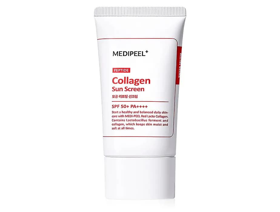 Сонцезахисний крем для звуження пор з колагеном та пептидами Medi-Peel Red Lacto Peptide Collagen Pore Lifting Sun Screen SPF 50+ PA++++, 50г